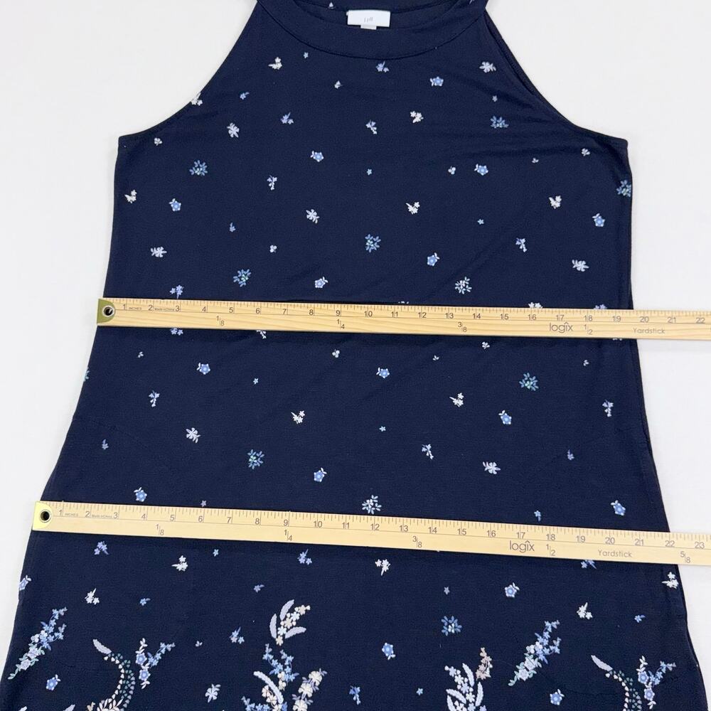 J Jill Paisley Halter Neck Maxi Dress Medium Navy Blue Resortwear - Picture 12 of 14